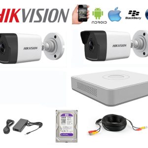 Trọn Bộ 2 Camera Hikvision 2MP Chống Ngược Sáng 120dB