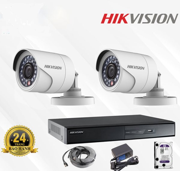 Trọn Bộ 2 Camera Hikvision 2MP Ngoài Trời