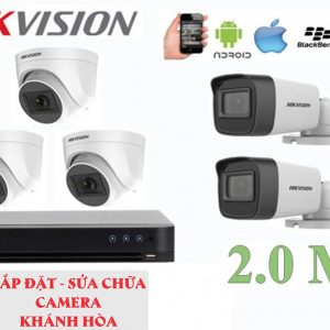 Lắp đặt trọn bộ 5 camera giám sát 2.0MP Hikvision