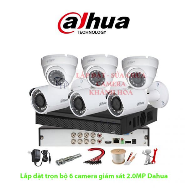 Lắp đặt trọn bộ 6 camera giám sát 2.0MP Dahua