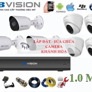 Lắp đặt trọn bộ 7 camera giám sát 1.0MP KBvision