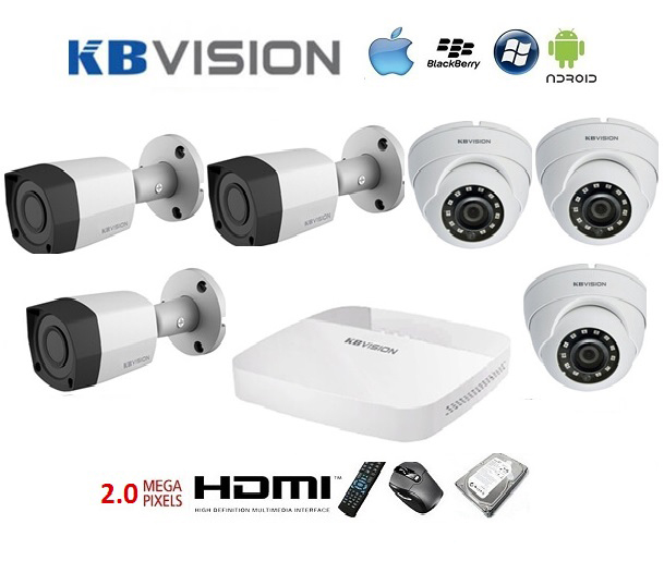 Lắp đặt trọn bộ 7 camera giám sát 8.0MP(4K) KBvision (Nghe được âm thanh)