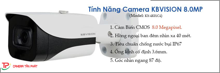 Lắp đặt trọn bộ 6 camera giám sát 8.0MP(4K) KBvision