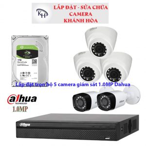 Lắp đặt trọn bộ 5 camera giám sát 1.0MP Dahua