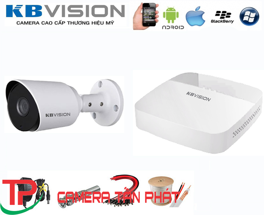 Lắp đặt trọn bộ 1 camera Kbvision Full HD 2.0MP KB2011C4