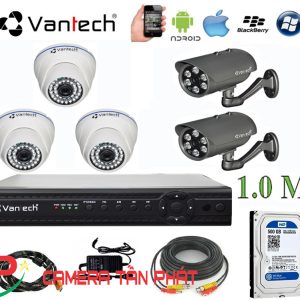 Lắp đặt trọn bộ 5 camera giám sát 1.0MP Vantech