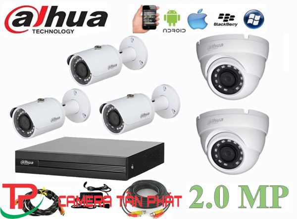 Lắp đặt trọn bộ 5 camera giám sát 2.0MP Dahua