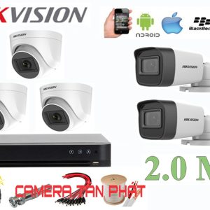 Lắp đặt trọn bộ 5 camera giám sát 2.0MP Hikvision