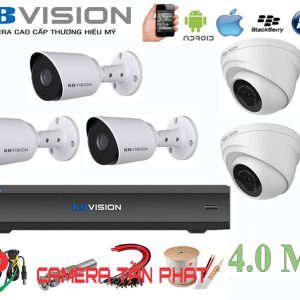 Lắp đặt trọn bộ 5 camera giám sát 4.0MP KBvision