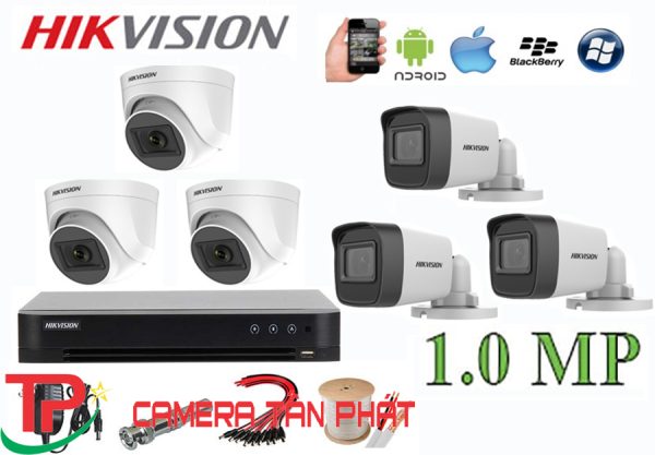 Lắp đặt trọn bộ 6 camera giám sát 1.0M Hikvision