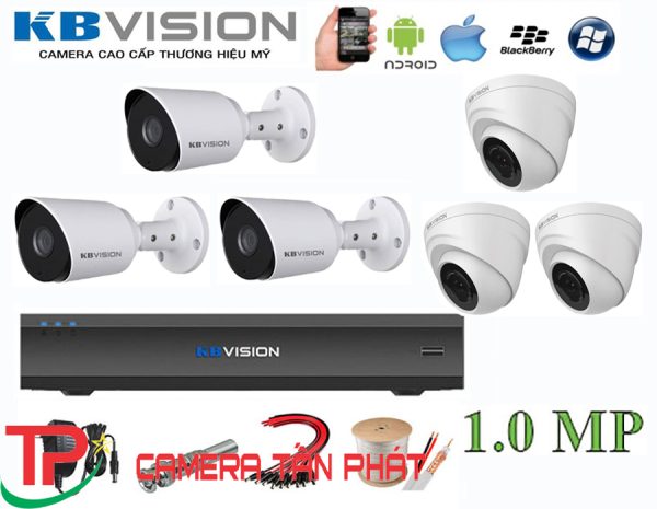 Lắp đặt trọn bộ 6 camera giám sát 1.0MP KBvision
