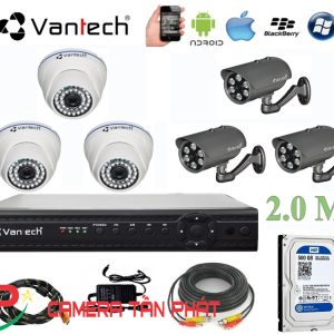 Lắp đặt trọn bộ 6 camera giám sát 2.0MP Vantech