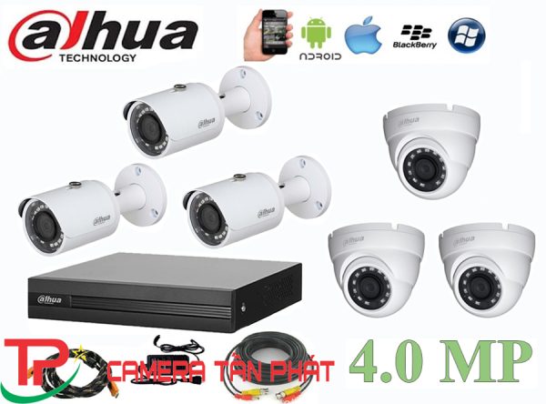 Lắp đặt trọn bộ 6 camera giám sát 4.0MP Dahua