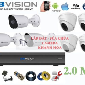 Lắp đặt trọn bộ 7 camera giám sát 2.0MP KBvision