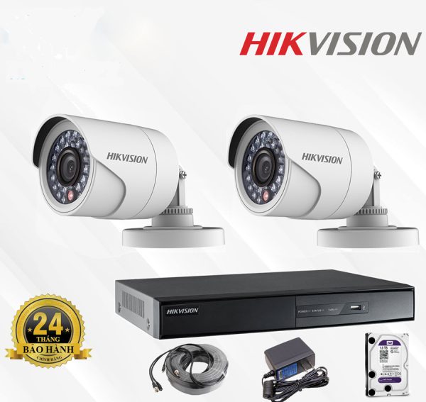 Trọn Bộ 02 Camera Hikvision 2MP Ngoài Trời