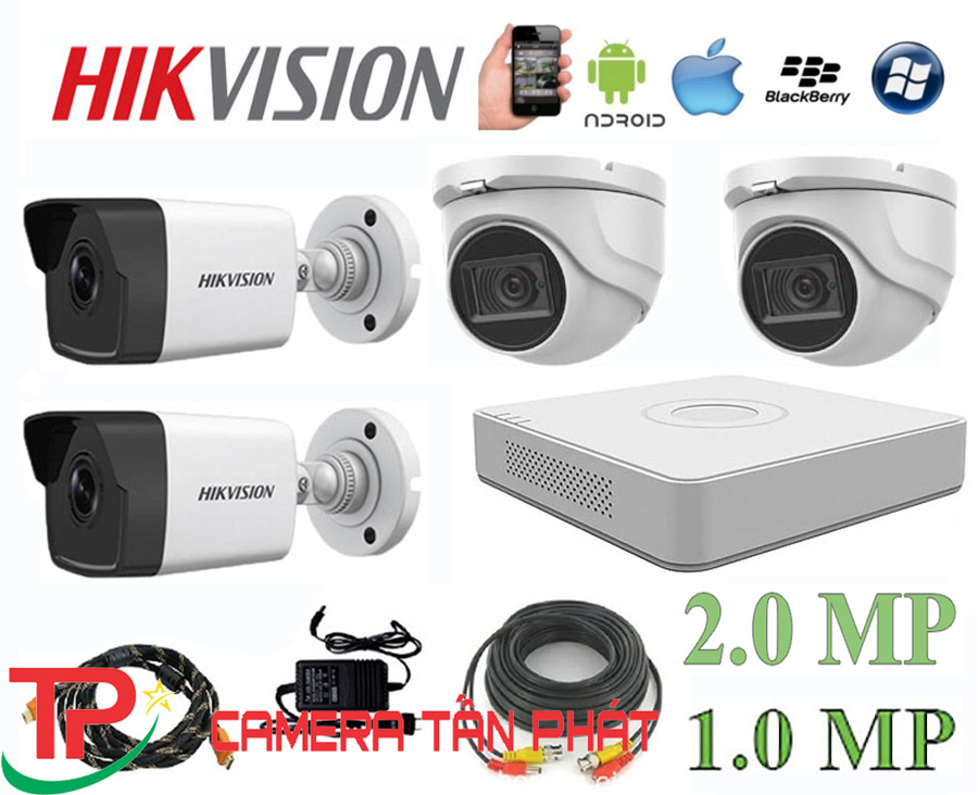Trọn Bộ 4 Camera Hikvision 1MP/2MP