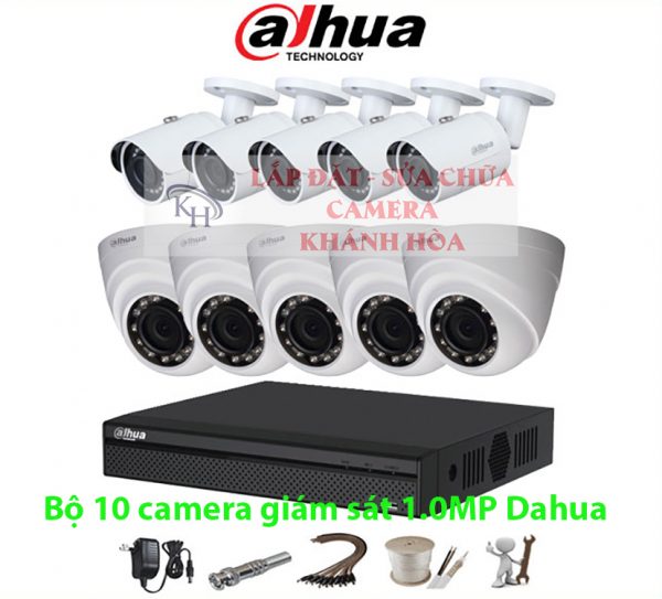 Lắp đặt trọn bộ 10 camera giám sát 1.0M Dahua