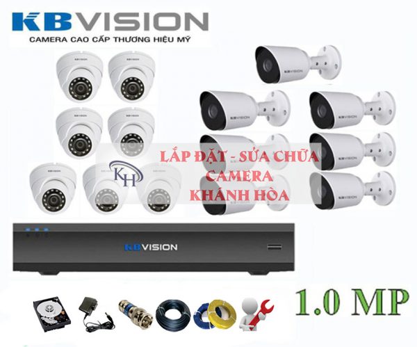 Lắp đặt trọn bộ 14 camera giám sát 1.0M Kbvision