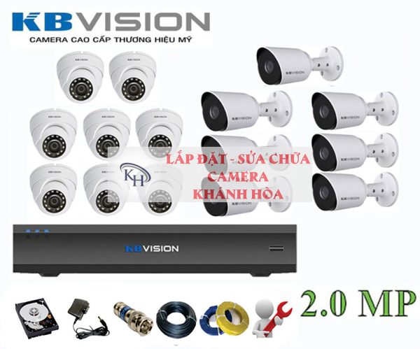 Lắp đặt trọn bộ 15 camera giám sát 2.0M Kbvision