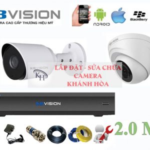 Lắp đặt trọn bộ 2 camera giám sát 2.0M KBvision