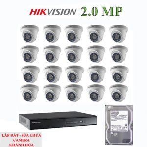 Lắp đặt trọn bộ 20 Camera giám sát 2.0M Hikvision