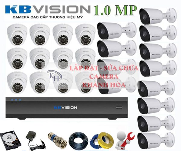 Lắp đặt trọn bộ 24 camera giám sát 1.0M Kbvision