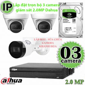 Lắp đặt trọn bộ 3 camera quan sát 2.0M Dahua