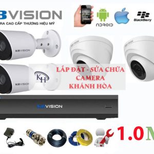 Lắp đặt trọn bộ 4 camera giám sát 1.0MP KBvision