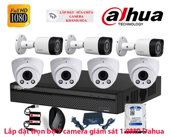 Lắp đặt trọn bộ 7 camera giám sát 1.0MP Dahua