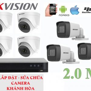 Lắp đặt trọn bộ 7 camera giám sát 2.0MP Hikvision