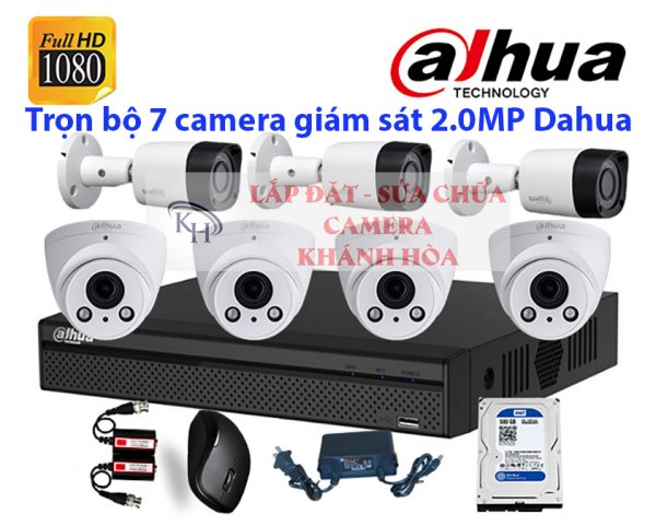 Lắp đặt trọn bộ 7 camera giám sát 2.0MP Dahua