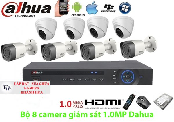 Lắp đặt trọn bộ 8 camera giám sát 1.0MP Dahua