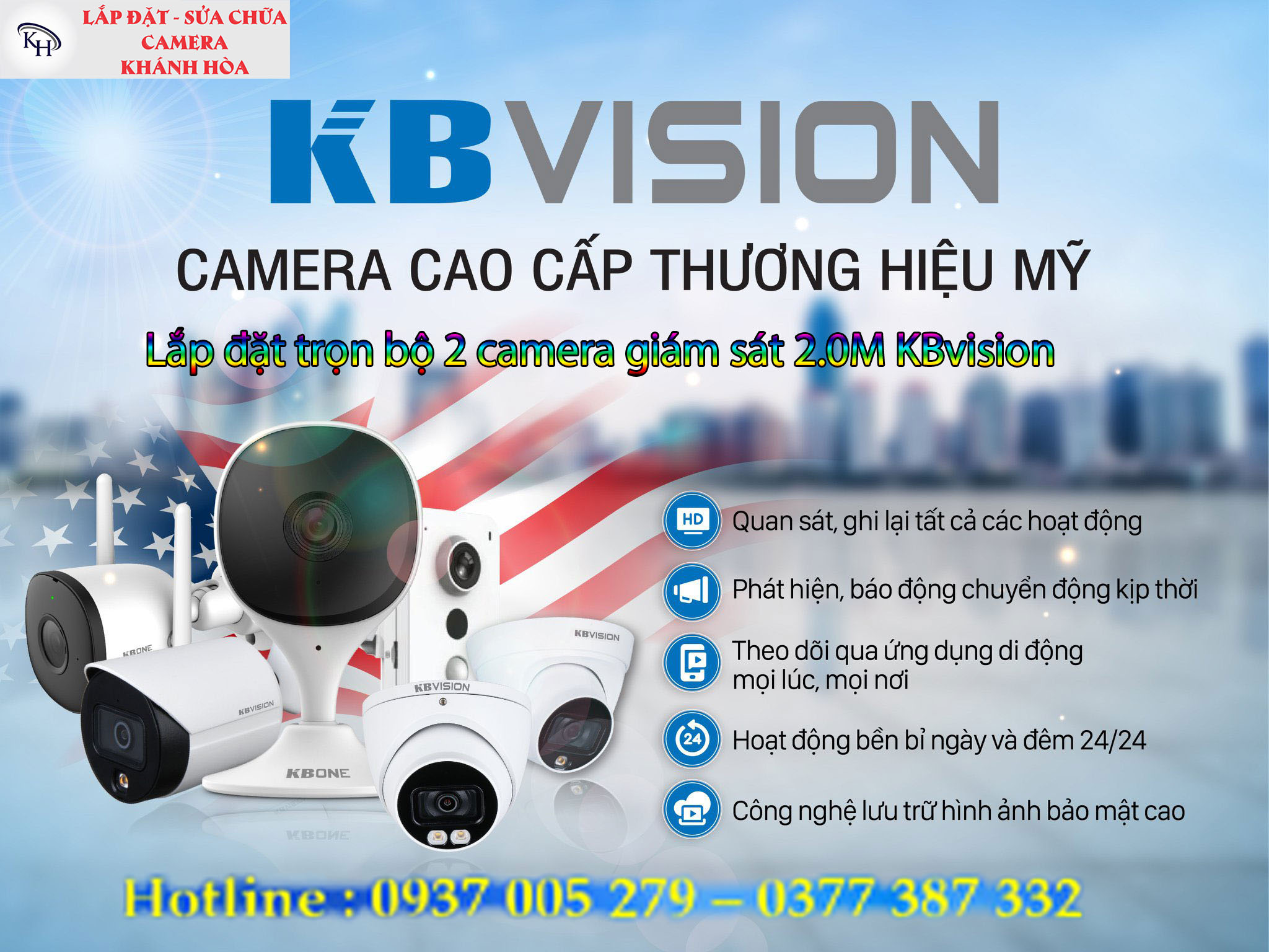 Lắp đặt trọn bộ camera giám sát KBvision