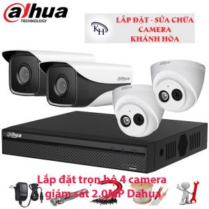 Lắp đặt trọn bộ 4 camera giám sát 2.0MP Dahua