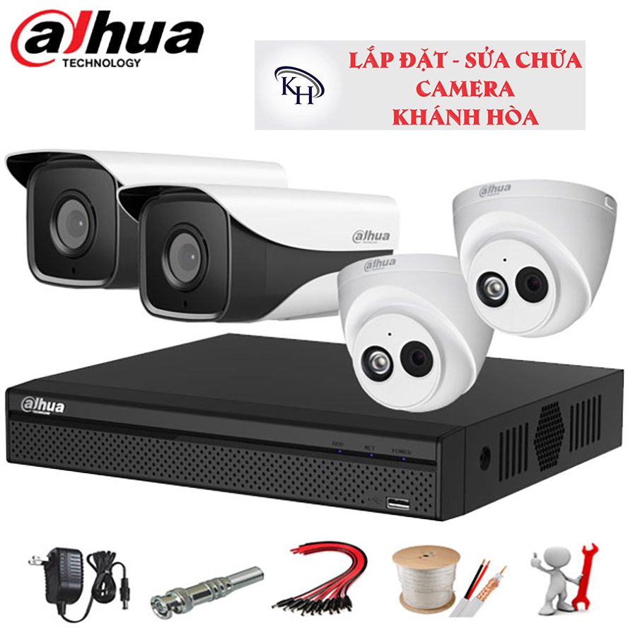 Lắp đặt trọn bộ 4 camera giám sát 4.0MP Dahua