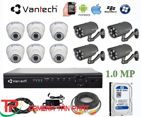 Lắp đặt trọn bộ 10 camera giám sát 1.0M Vantech