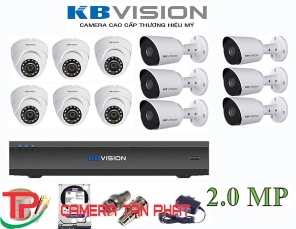 Lắp đặt trọn bộ 12 camera giám sát 2.0M Kbvision