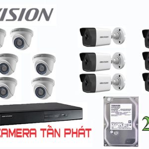 Lắp đặt trọn bộ 14 camera giám sát 2.0M Hikvision