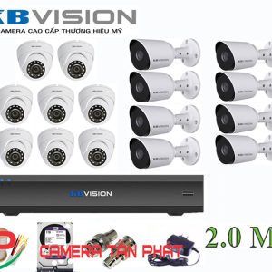 Lắp đặt trọn bộ 16 camera giám sát 2.0M Kbvision