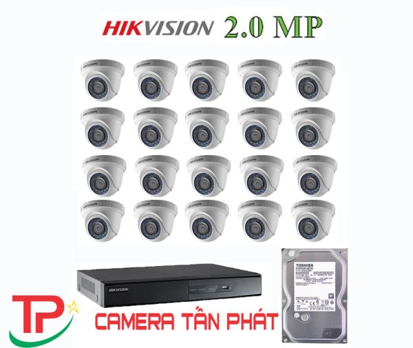 Lắp đặt trọn bộ 20 Camera giám sát 2.0M Hikvision