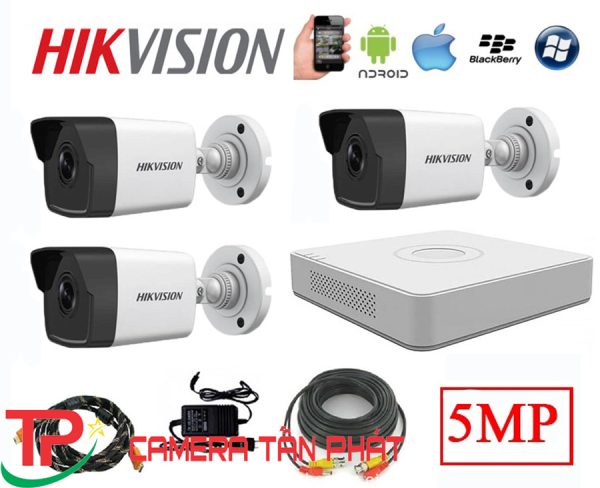 Lắp đặt trọn bộ 3 camera giám sát 5.0M siêu nét Hikvision