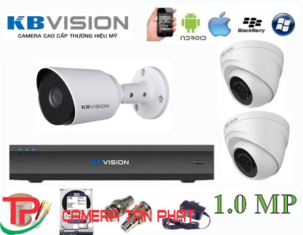 Lắp đặt trọn bộ 3 camera IP giám sát 1.0MP KBvision