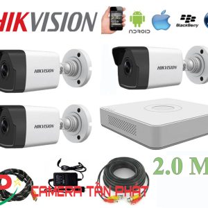 Lắp Đặt Trọn Bộ 3 Camera IP Giám Sát 2.0M Hikvision