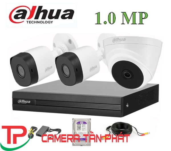 Lắp đặt trọn bộ 3 camera quan sát 1.0 Dahua