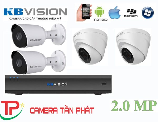 Lắp đặt trọn bộ 4 camera IP giám sát 2.0MP KBvision