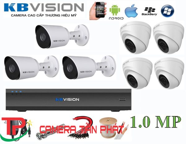 Lắp đặt trọn bộ 7 camera giám sát 1.0MP KBvision