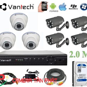 Lắp đặt trọn bộ 7 camera giám sát 2.0MP Vantech
