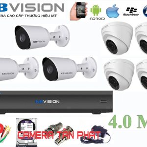 Lắp đặt trọn bộ 7 camera giám sát 4.0MP KBvision