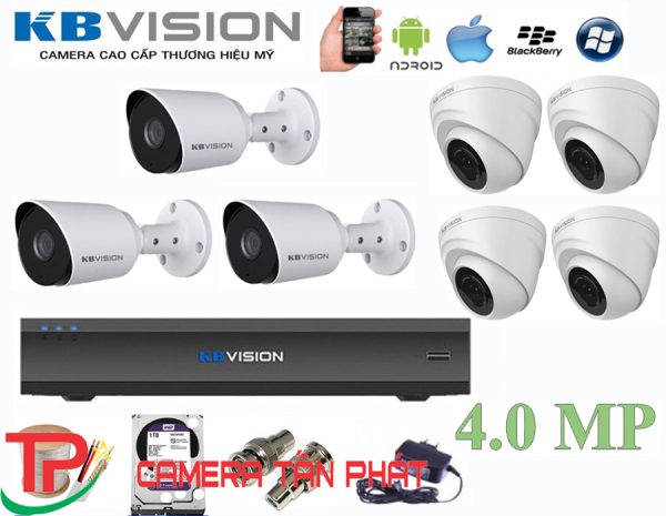 Lắp đặt trọn bộ 7 camera giám sát 4.0MP KBvision