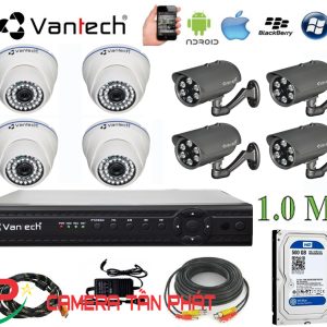 Lắp đặt trọn bộ 8 camera giám sát 1.0M Vantech